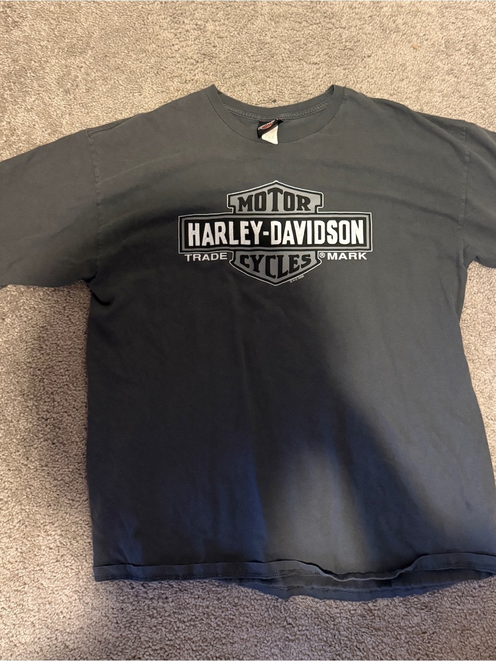 Harley-Davidson Black Crewneck Tee with White Logo